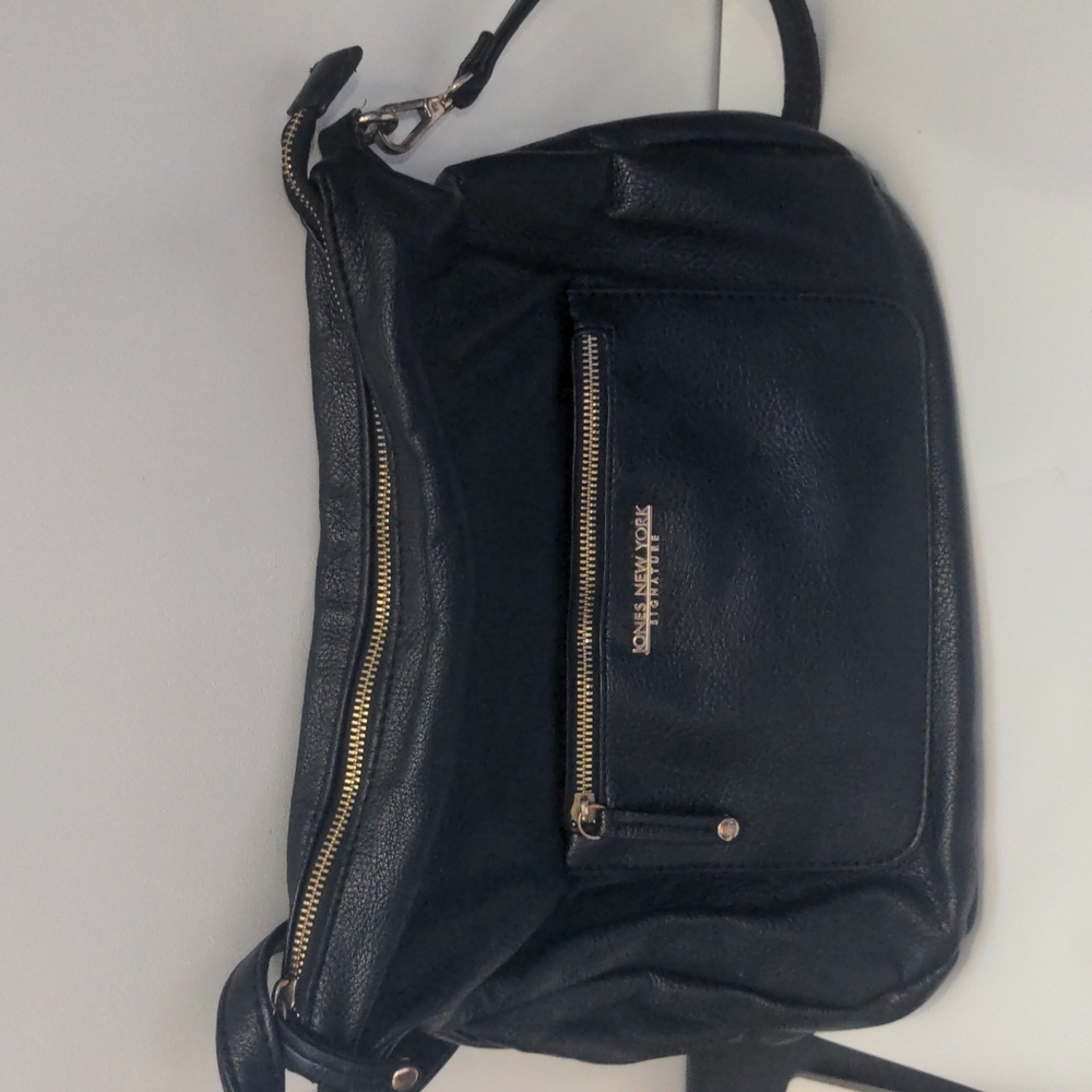 Jones New York Signature Cross Body Handbag Black Gold Purse
